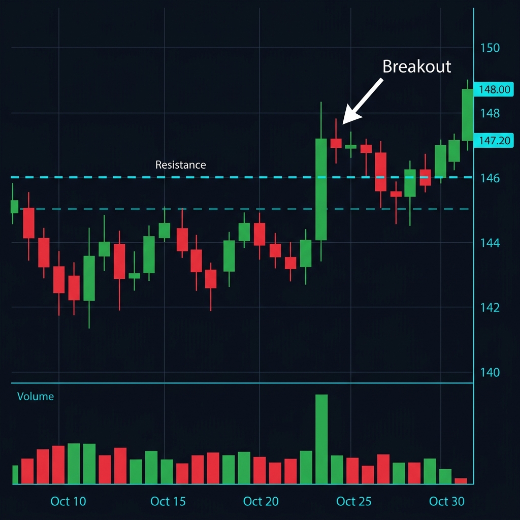Пробой уровня (Breakout) — пример на графике
