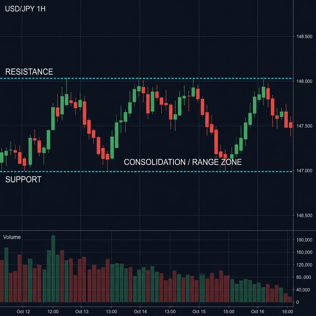 Проторговка (Consolidation) — пример на графике