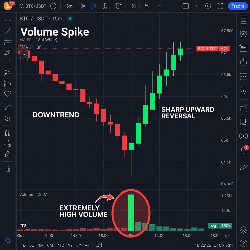 Всплеск объёма (Volume Spike) — пример на графике